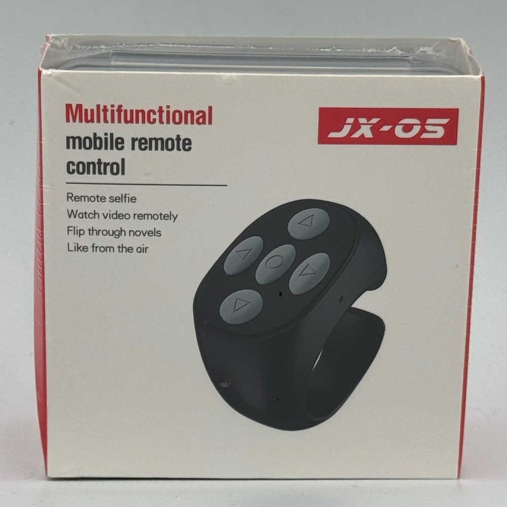 NWT BLACK Mobile Phone Ring Remote Control JX-05 Multifunctional
